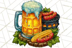 Summer BBQ Beer & Grilling Clipart, Barbecue Png Files Product Image 4