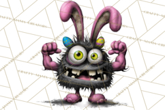 Funny Easter Monsters Clipart, Monster Easter PNG File Product Image 2