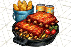 Summer BBQ Beer & Grilling Clipart, Barbecue Png Files Product Image 3