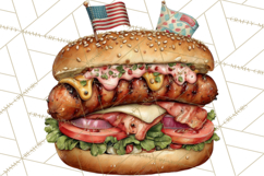 Patriotic Backyard BBQ Clipart and 4th of July Cookout Art Product Image 3