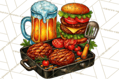 Summer BBQ Beer &amp; Grilling Clipart, Barbecue Png Files Product Image 4