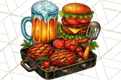 Summer BBQ Beer & Grilling Clipart, Barbecue Png Files Product Image 4