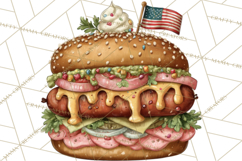 Patriotic Backyard BBQ Clipart and 4th of July Cookout Art Product Image 4