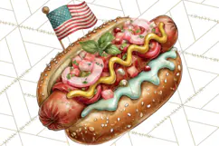 Patriotic Backyard BBQ Clipart and 4th of July Cookout Art Product Image 5