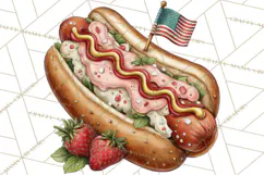 Patriotic Backyard BBQ Clipart and 4th of July Cookout Art Product Image 2