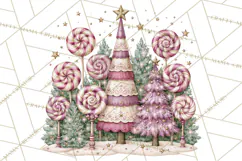 Sugarplum Christmas Village PNG PNG, Pastel Christmas Homes Product Image 3