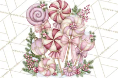 Sugarplum Christmas Village PNG PNG, Pastel Christmas Homes Product Image 4