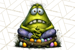 Funny Easter Monsters Clipart, Monster Easter PNG File Product Image 4