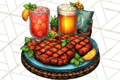 Summer BBQ Beer &amp; Grilling Clipart, Barbecue Png Files Product Image 4