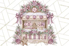 Sugarplum Christmas Village PNG PNG, Pastel Christmas Homes Product Image 3