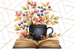Cozy Chapters Coffee Books Nature Clipart PNG Graphics Product Image 5