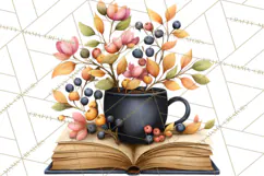 Cozy Chapters Coffee Books Nature Clipart PNG Graphics Product Image 5