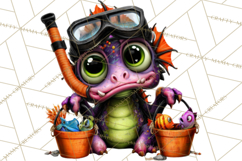Cute Summerween Beach Monster PNG Clipart Product Image 2