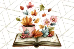 Cozy Chapters Coffee Books Nature Clipart PNG Graphics Product Image 2