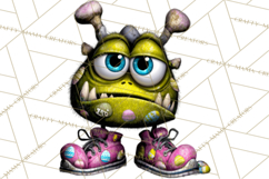 Funny Easter Monsters Clipart, Monster Easter PNG File Product Image 5