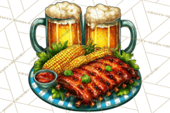Summer BBQ Beer &amp; Grilling Clipart, Barbecue Png Files Product Image 5