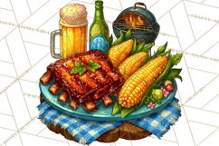 Summer BBQ Beer &amp; Grilling Clipart, Barbecue Png Files Product Image 2