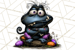 Funny Easter Monsters Clipart, Monster Easter PNG File Product Image 3