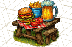 Summer BBQ Beer &amp; Grilling Clipart, Barbecue Png Files Product Image 3