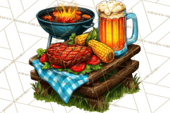 Summer BBQ Beer &amp; Grilling Clipart, Barbecue Png Files Product Image 4