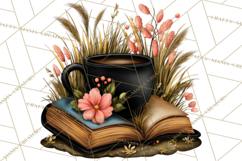 Cozy Chapters Coffee Books Nature Clipart PNG Graphics Product Image 5