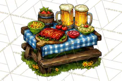 Summer BBQ Beer & Grilling Clipart, Barbecue Png Files Product Image 2
