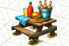 Summer BBQ Beer & Grilling Clipart, Barbecue Png Files Product Image 4