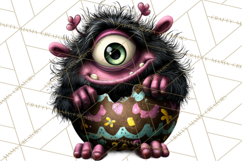 Funny Easter Monsters Clipart, Monster Easter PNG File Product Image 5