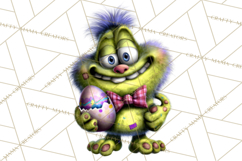 Funny Easter Monsters Clipart, Monster Easter PNG File Product Image 2