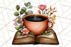 Cozy Chapters Coffee Books Nature Clipart PNG Graphics Product Image 3
