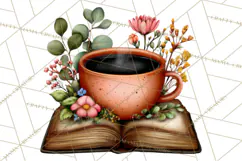 Cozy Chapters Coffee Books Nature Clipart PNG Graphics Product Image 3