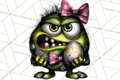 Funny Easter Monsters Clipart, Monster Easter PNG File Product Image 3