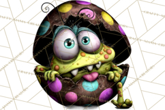 Funny Easter Monsters Clipart, Monster Easter PNG File Product Image 4