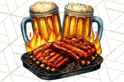 Summer BBQ Beer &amp; Grilling Clipart, Barbecue Png Files Product Image 2