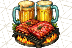 Summer BBQ Beer &amp; Grilling Clipart, Barbecue Png Files Product Image 3