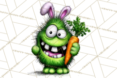 Funny Easter Monsters Clipart, Monster Easter PNG File Product Image 3
