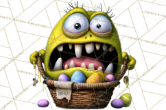 Funny Easter Monsters Clipart, Monster Easter PNG File Product Image 4