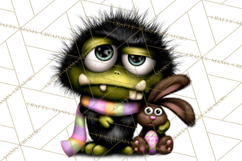 Funny Easter Monsters Clipart, Monster Easter PNG File Product Image 5