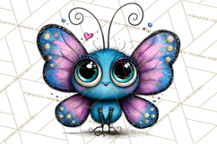 Cute Butterfly Characters Clipart, Spring Png Product Image 5