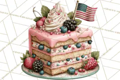 Patriotic Backyard BBQ Clipart and 4th of July Cookout Art Product Image 5