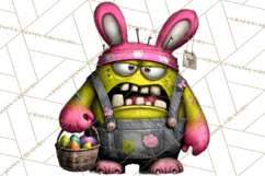 Funny Easter Monsters Clipart, Monster Easter PNG File Product Image 3