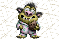 Funny Easter Monsters Clipart, Monster Easter PNG File Product Image 2
