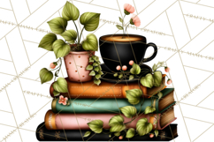 Cozy Chapters Coffee Books Nature Clipart PNG Graphics Product Image 2