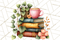 Cozy Chapters Coffee Books Nature Clipart PNG Graphics Product Image 3