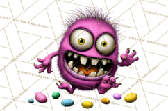 Funny Easter Monsters Clipart, Monster Easter PNG File Product Image 4