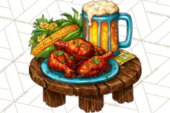 Summer BBQ Beer & Grilling Clipart, Barbecue Png Files Product Image 5