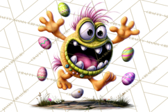 Funny Easter Monsters Clipart, Monster Easter PNG File Product Image 5