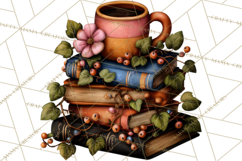Cozy Chapters Coffee Books Nature Clipart PNG Graphics Product Image 2