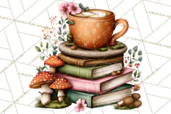 Cozy Chapters Coffee Books Nature Clipart PNG Graphics Product Image 4