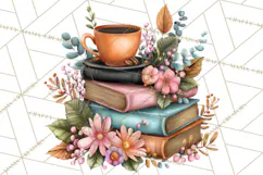 Cozy Chapters Coffee Books Nature Clipart PNG Graphics Product Image 5